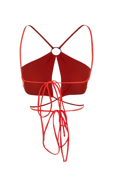 Trendyol Red Halterneck Bikini Top s doplnkami