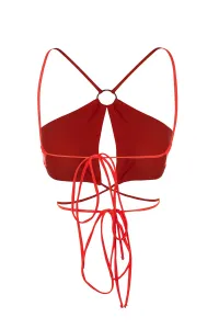Trendyol Red Halterneck Bikini Top s doplnkami