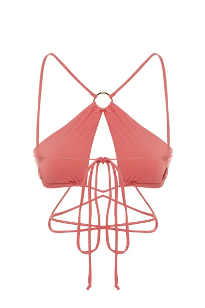Trendyol Pink Halter Neck Príslušenstvo Bikini Top