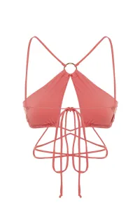 Trendyol Pink Halter Neck Príslušenstvo Bikini Top