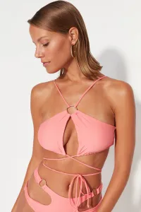Trendyol Pink Halter Neck Príslušenstvo Bikini Top