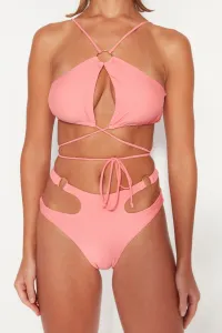 Trendyol Pink Halter Neck Príslušenstvo Bikini Top