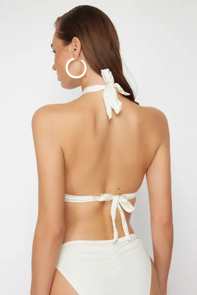 Trendyol Ecru Balconette Inverted V Underwire Bikini Top