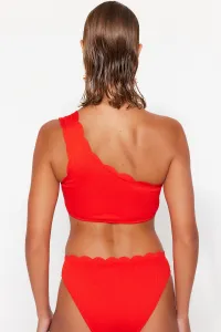 Trendyol Red Top bikín s laserovým rezom na jedno rameno