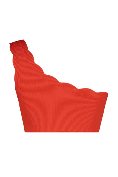 Trendyol Red Top bikín s laserovým rezom na jedno rameno