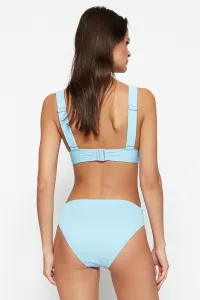 Trendyol Blue Beads doplnené textúrované spodné diely bikín s pravidelnými nohami