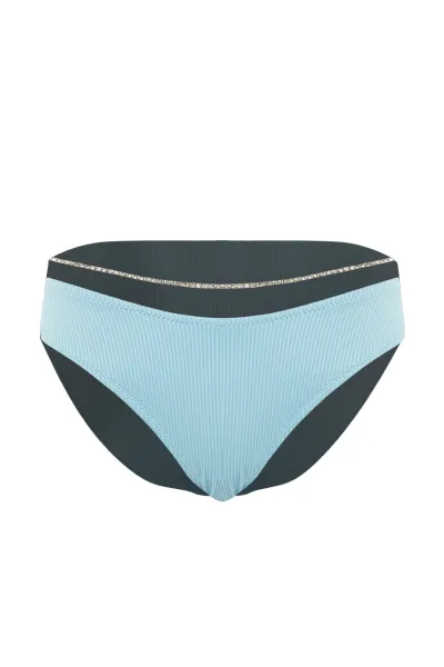 Trendyol Blue Beads doplnené textúrované spodné diely bikín s pravidelnými nohami