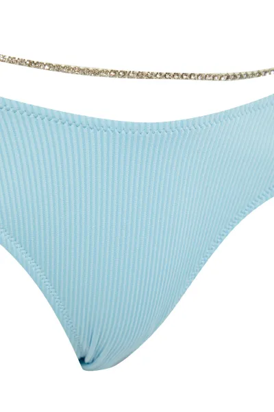 Trendyol Blue Beads doplnené textúrované spodné diely bikín s pravidelnými nohami