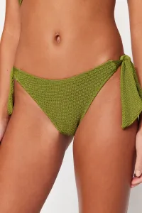 Trendyol Khaki kravata textúrovaná spodná časť bikín s pravidelnými nohami