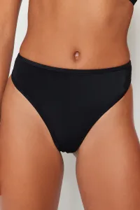 Trendyol Čierne tangá Vysoký pás Vysoké nohy Bikiny Spodná časť