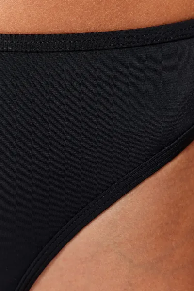 Trendyol Čierne tangá Vysoký pás Vysoké nohy Bikiny Spodná časť