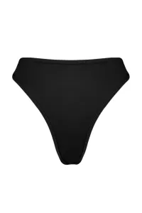 Trendyol Čierne tangá Vysoký pás Vysoké nohy Bikiny Spodná časť