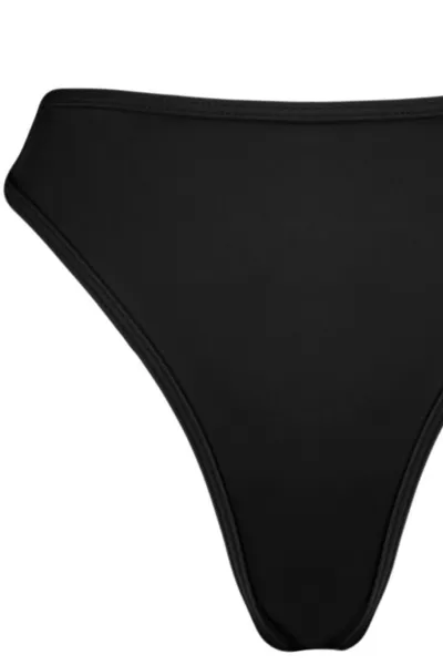 Trendyol Čierne tangá Vysoký pás Vysoké nohy Bikiny Spodná časť