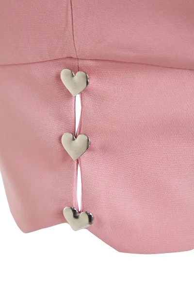Trendyol ružový crop podšitý bustier s tkanými doplnkami