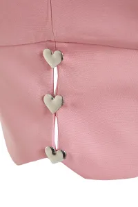 Trendyol ružový crop podšitý bustier s tkanými doplnkami