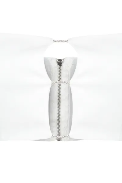 Trendyol Ecru Crop Podšitý Tkaný Lesklý Kameň S Detailom Výrezu Bustier