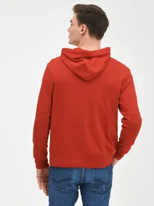 Červená pánska mikina na zips logo GAP