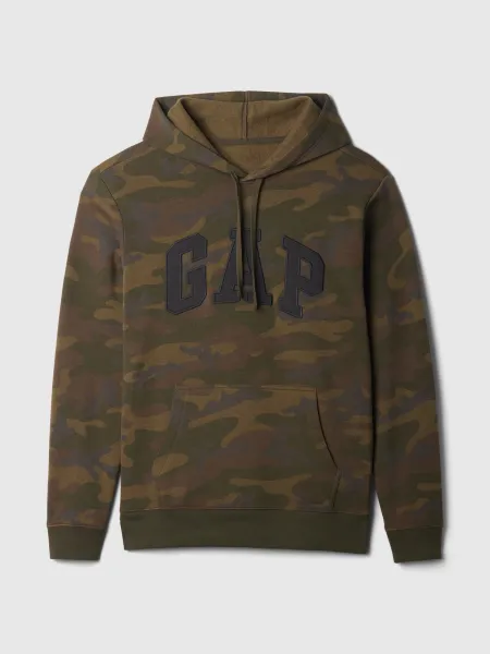 Hnedá pánska maskáčová mikina s logom GAP