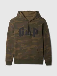 Hnedá pánska maskáčová mikina s logom GAP