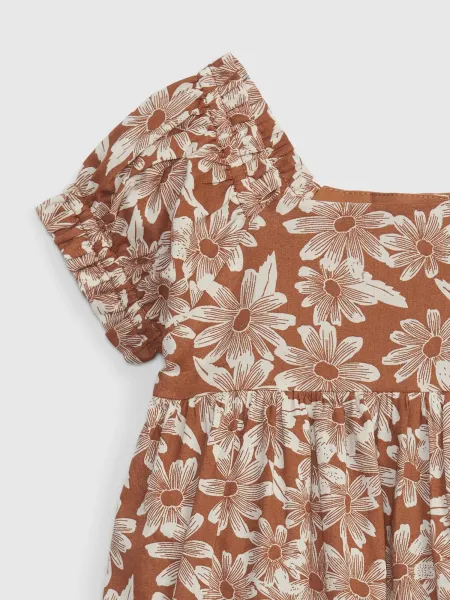 Hnedé dievčenské kvetované šaty GAP