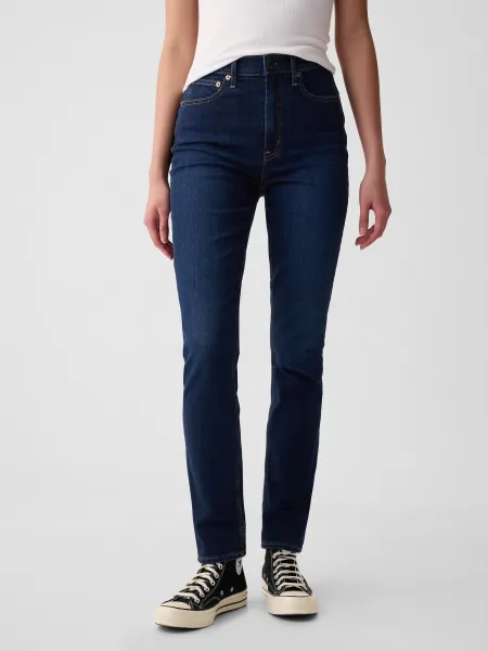 Tmavě modré dámské džíny vintage slim high rise GAP