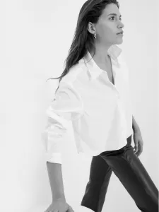 Biela dámska crop top košeľa GAP
