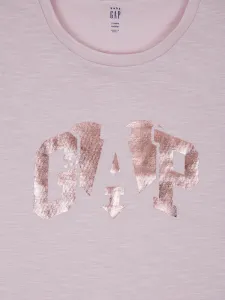 Svetloružové dievčenské tričko s logom GAP