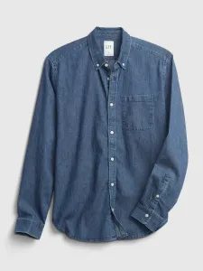 Modrá pánska rifľová košeľa denim shirt GAP