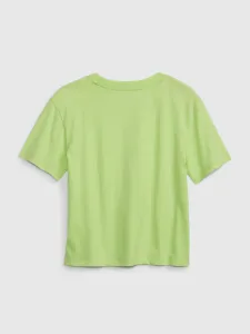 Zelené dievčenské tričko organic logo GAP