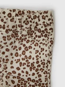 Béžové dievčenské legíny s leopardím vzorom GAP Leopard
