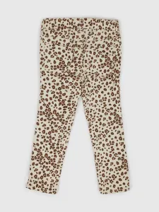 Béžové dievčenské legíny s leopardím vzorom GAP Leopard