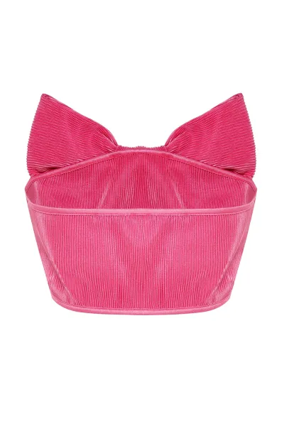 Trendyol Ružový Pletený Textúrovaný Bustier
