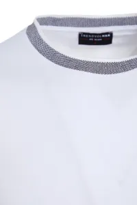 Trendyol Premium Basic White Relaxed Cut Knitted Tape Textured Pique T-Shirt