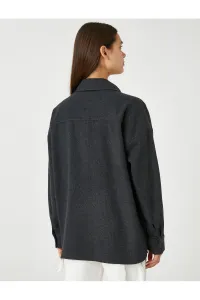 Koton Oversize košeľa s vreckami a dlhým rukávom na gombíky