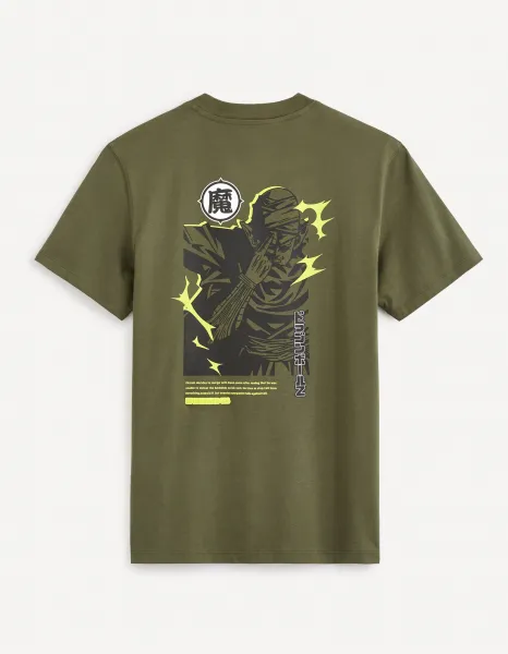 Zelené pánske bavlnené tričko Celio Dragon Ball Z