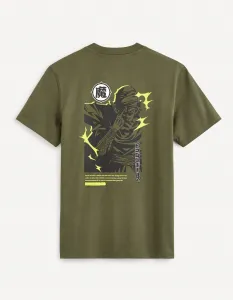Zelené pánske bavlnené tričko Celio Dragon Ball Z
