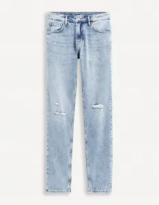 Slim fit pre mužov Celio - svetlomodrá