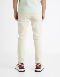 Slim fit pre mužov Celio - krémová