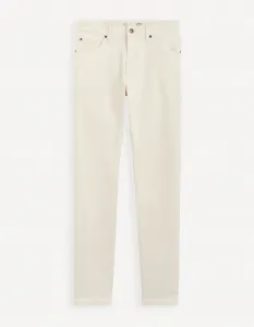 Slim fit pre mužov Celio - krémová