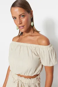 Trendyol Ecru Woven Blouse Short Set
