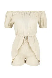 Trendyol Ecru Woven Blouse Short Set