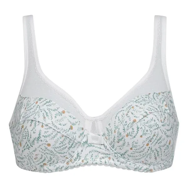 DIM GENEROUS COTTON BIO BRA - Dámska podprsenka z bio bavlny - biela - modrá