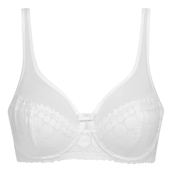 DIM GENEROUS DOTTY UNDERWIRED BRA - Dámska podprsenka s kosticou - biela