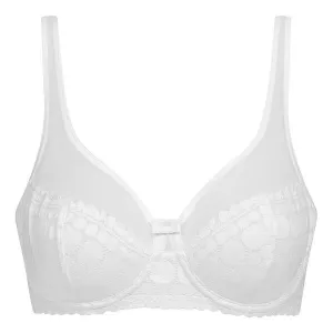 DIM GENEROUS DOTTY UNDERWIRED BRA - Dámska podprsenka s kosticou - biela