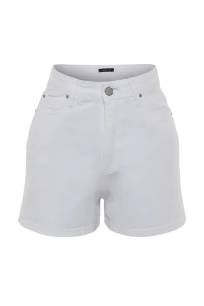 Trendyol White Denim Shorts