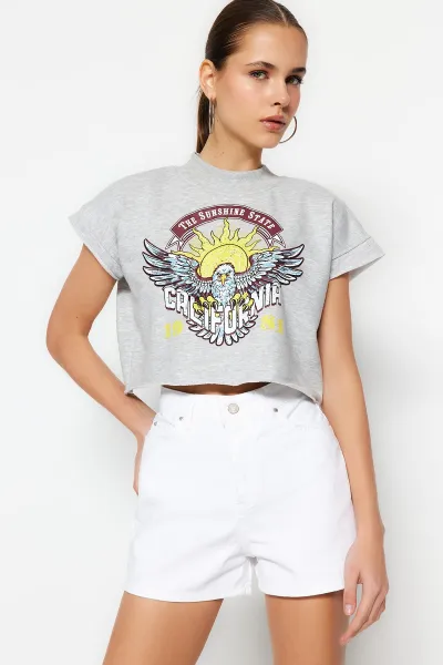 Trendyol White Denim Shorts
