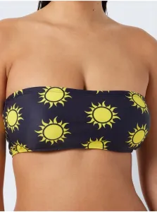 Žlto-čierny dámsky vzorovaný vrchný diel plaviek Noisy May Sun