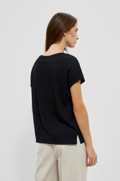 WOMEN'S T-SHIRT L-TS-4048 BLACK