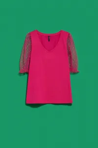 Marisse Short Blouse L-Ts-4000 Pink/Blue