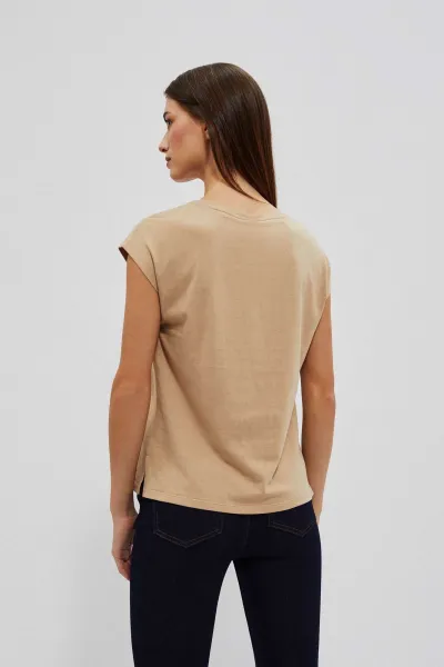 Marisse Women's T-Shirt L-Ts-4038 D.Beige